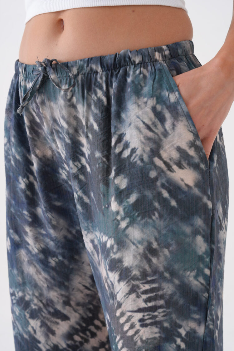 Oil Tie Dye Pattern Wide Cut Modal Pants 29187