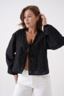 Creamy Chiffon Patterned Organza Blouse 29101 - Brand: First Angels - Women's Clothing Wholesale - Globality Store