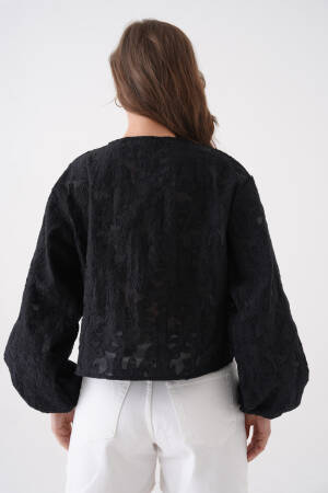 Creamy Chiffon Patterned Organza Blouse 29101 - Brand: First Angels - Women's Clothing Wholesale - Globality Store
