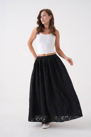 Burning Chiffon Pattern Organza Lining Long Skirt 29096 - Brand: First Angels - Women's Clothing Wholesale - Globality Store