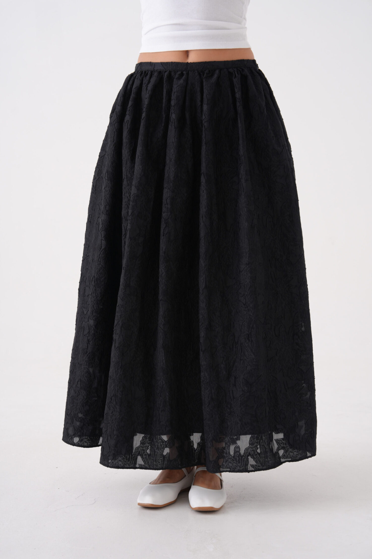 Burning Chiffon Pattern Organza Lining Long Skirt 29096 - Brand: First Angels - Women's Clothing Wholesale - Globality Store