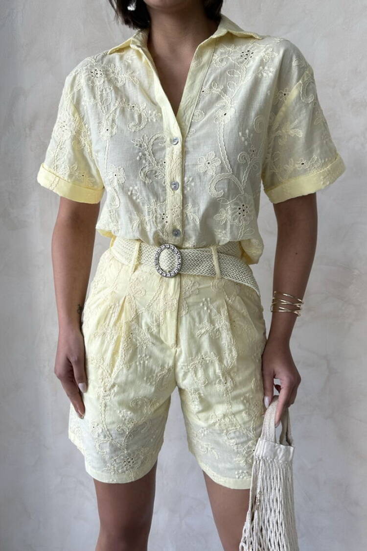 Embroidered Voile Shirt