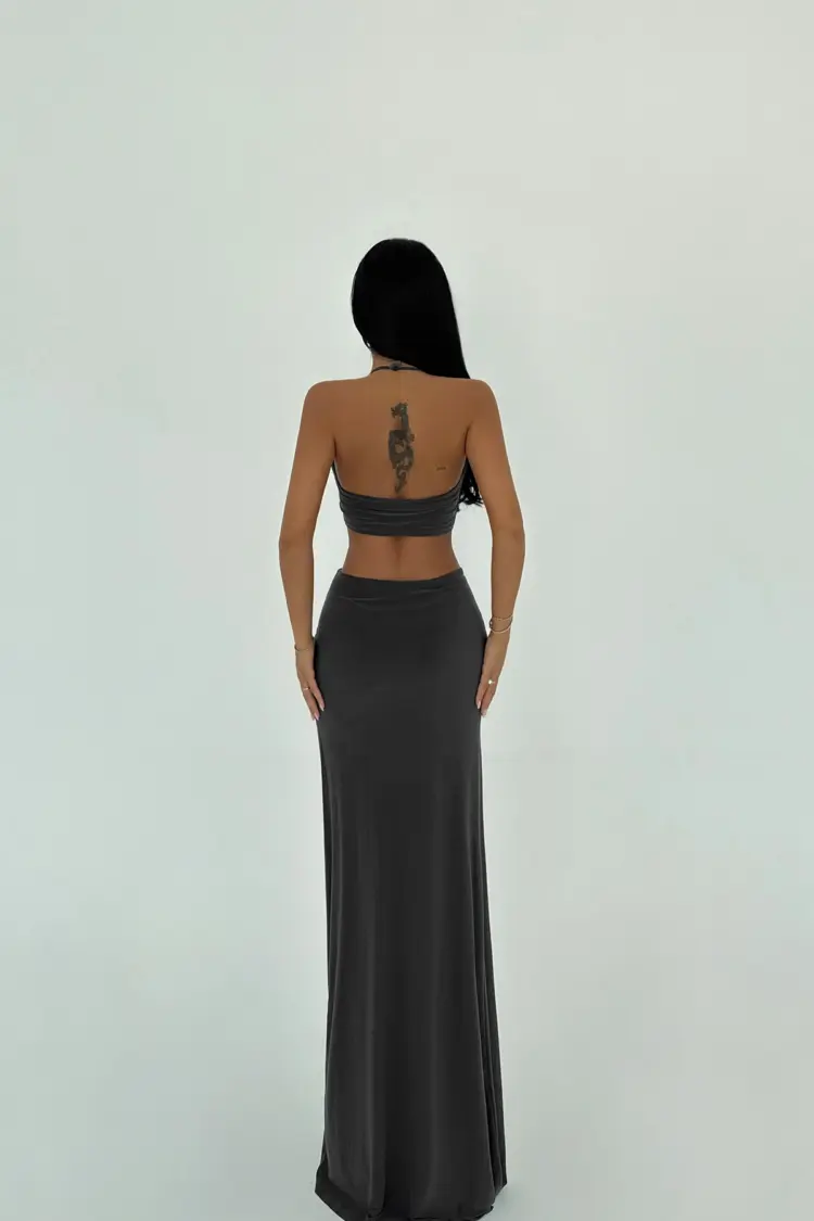 Pearl Detail Skirt Suit
