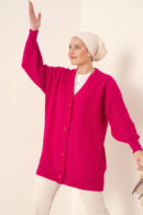 Hijab Knitwear Cardigan - Dark Pink - Brand: Bigdart - Women's Clothing Wholesale - Globality Store
