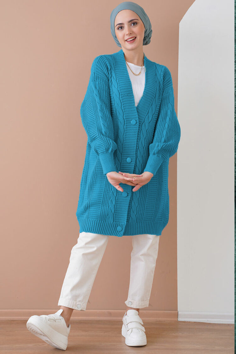 Hijab Knitwear Cardigan - B.blue - Brand: Bigdart - Women's Clothing Wholesale - Globality Store