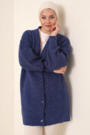 Hijab Knitwear Cardigan - Navy - Brand: Bigdart - Women's Clothing Wholesale - Globality Store