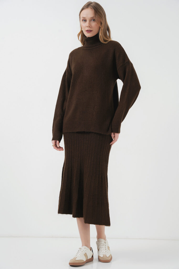 Sweater Skirt Knitwear Double Set
