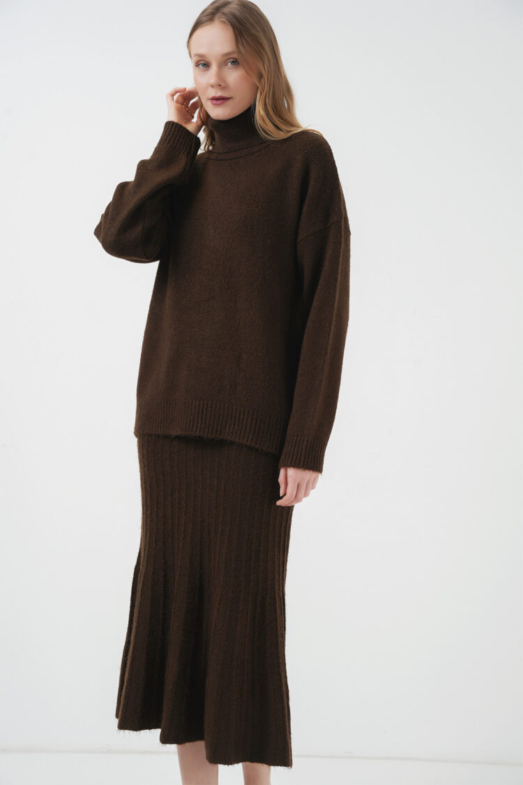 Sweater Skirt Knitwear Double Set