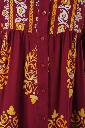 Authentic Patterned Burkini Dress - E. Bordeaux - Brand: Bigdart - Women's Clothing Wholesale - Globality Store