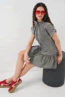 Short Denim Dress 2530 - Smoked - Brand: Bigdart - Women's Clothing Wholesale - Globality Store
