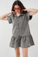 Short Denim Dress 2530 - Smoked - Brand: Bigdart - Women's Clothing Wholesale - Globality Store