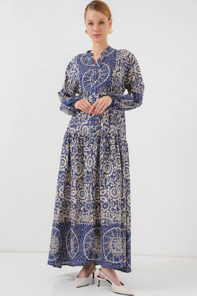 Authentic Patterned Burkini Dress - Navy 7