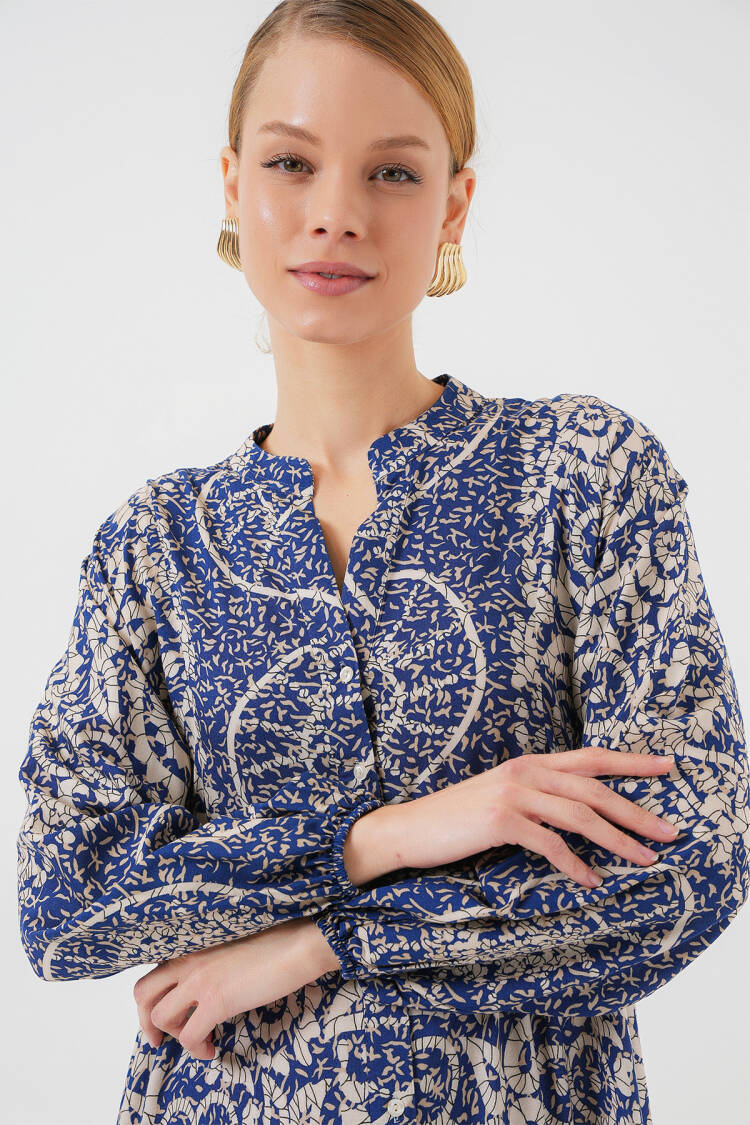 Authentic Patterned Burkini Dress - Navy 7