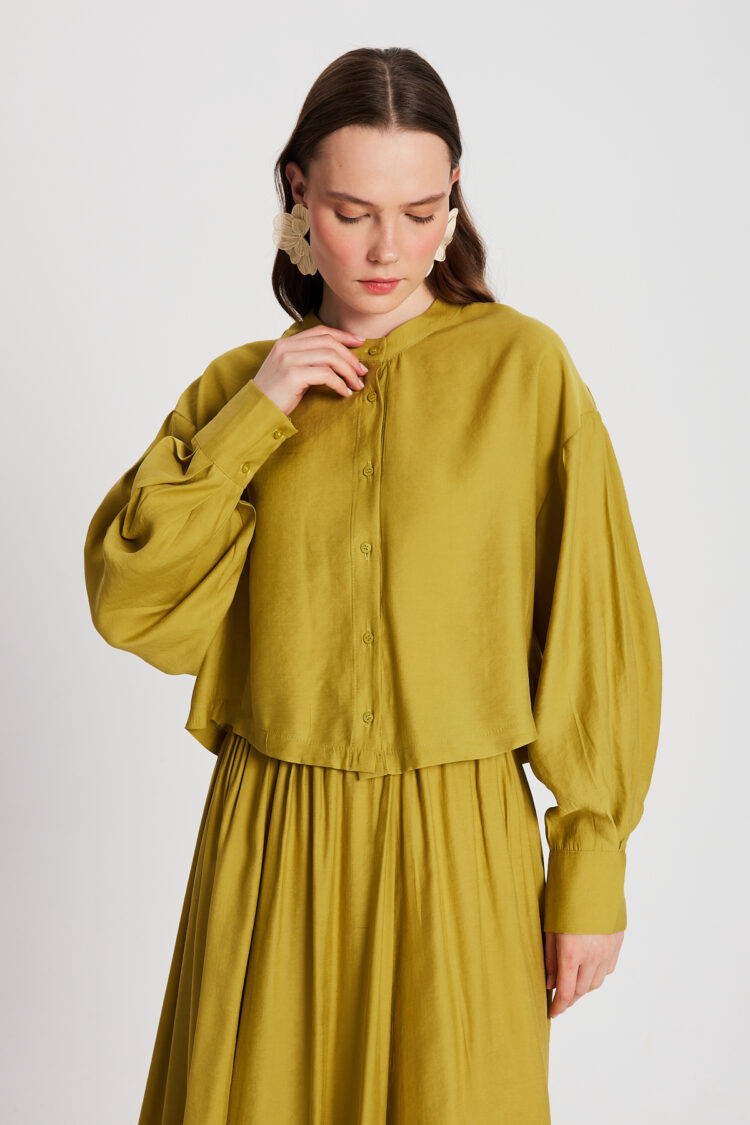 Oil100% Modal Dominant Collar Short Shirt 29147