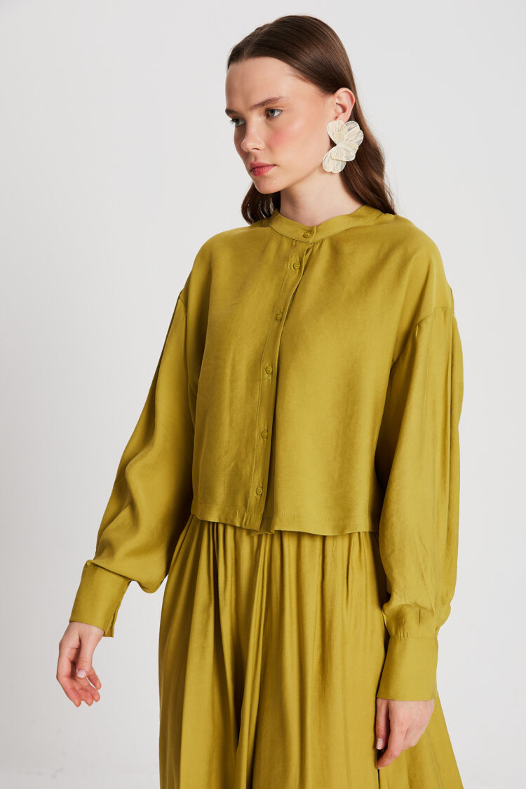 Oil100% Modal Dominant Collar Short Shirt 29147