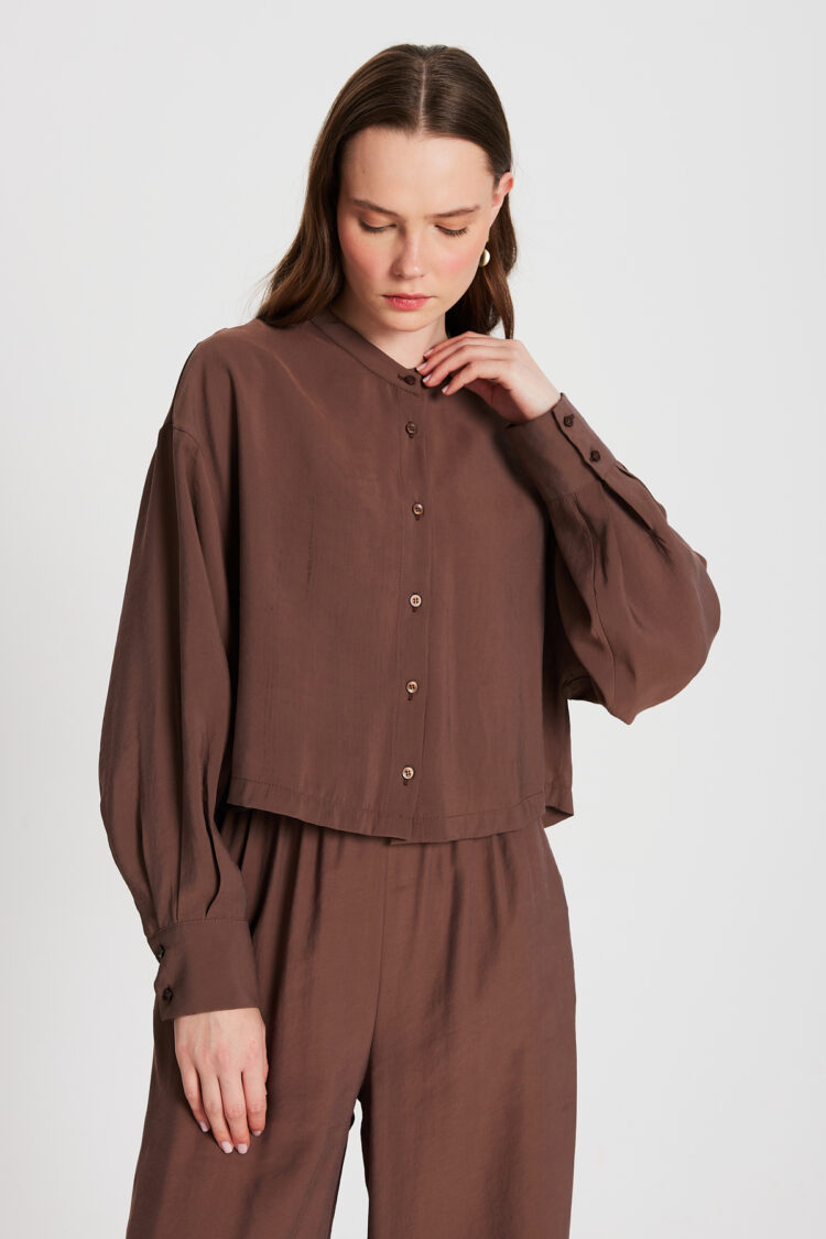 100% Modal Dominant Collar Short Shirt 29147 - Brand: First Angels - Women's Clothing Wholesale - Globality Store