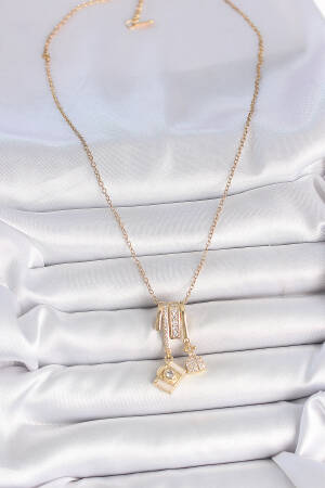 316l Steel Gold Color Zircon Stone Rocking Camera Figure Charm Women Necklace - Brand: Ebijuteri - Women's Clothing Wholesale - Globality Store