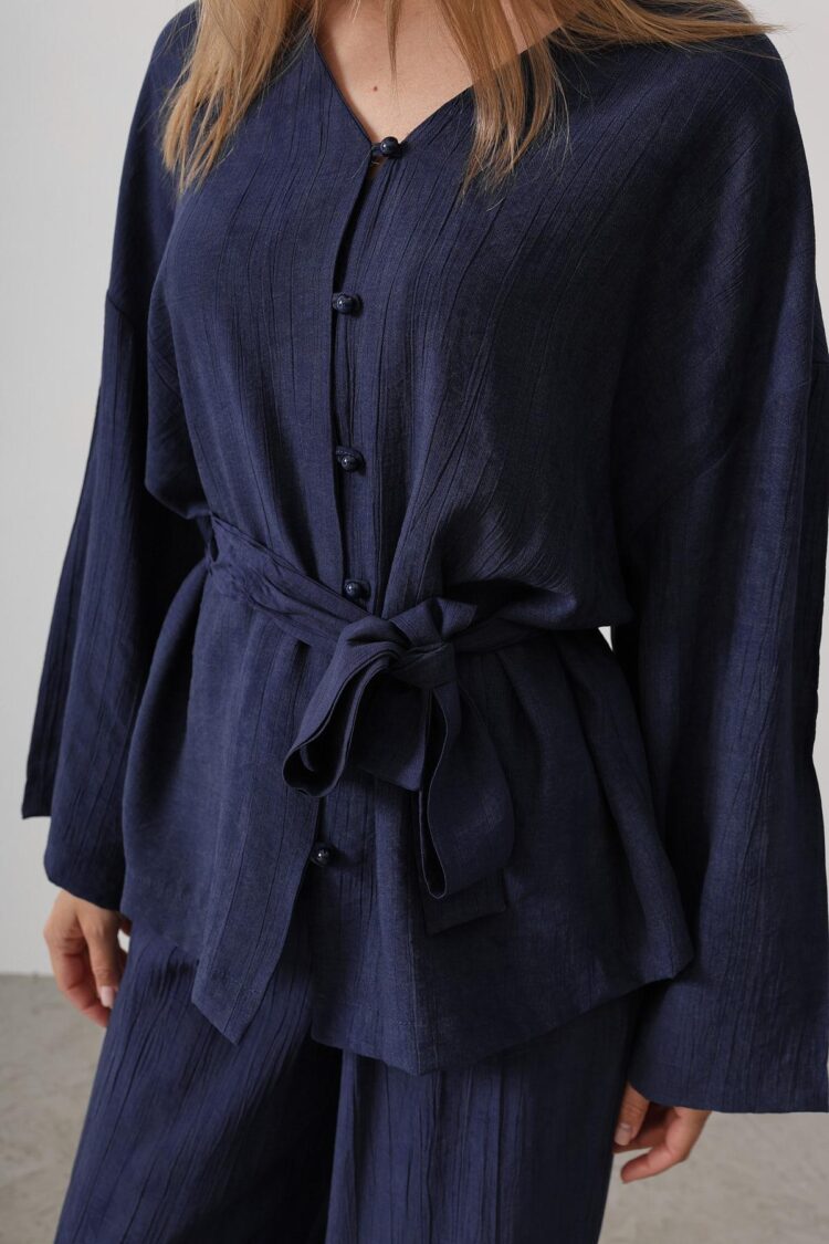 Tie Waist Tunic And Tie Waist Trousers Set