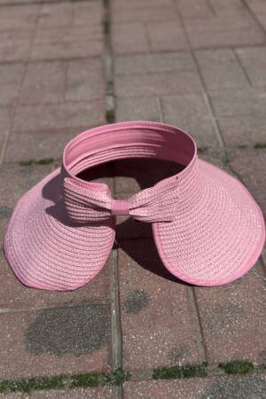 Wide Top Open Straw Visor Hat With Bow - Brand: Axesoire - Women's Clothing Wholesale - Globality Store
