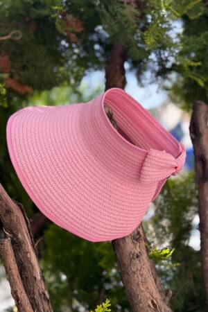 Wide Top Open Straw Visor Hat With Bow - Brand: Axesoire - Women's Clothing Wholesale - Globality Store