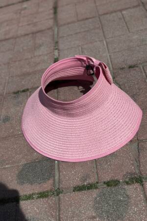 Wide Top Open Straw Visor Hat With Bow - Brand: Axesoire - Women's Clothing Wholesale - Globality Store