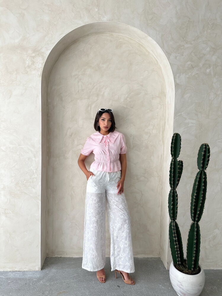 Collar Detailed Ruffle Shirt