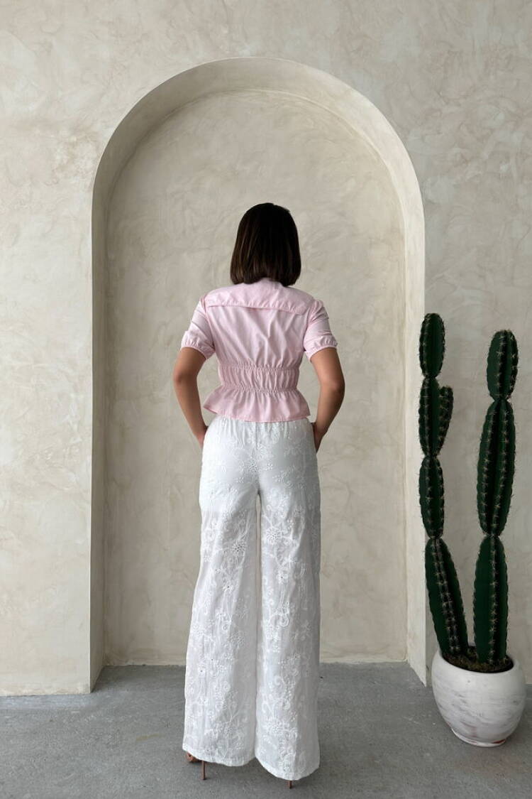 Collar Detailed Ruffle Shirt