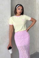 Embroidered T-Shirt - Yellow - Brand: Topshow - Women's Clothing Wholesale - Globality Store
