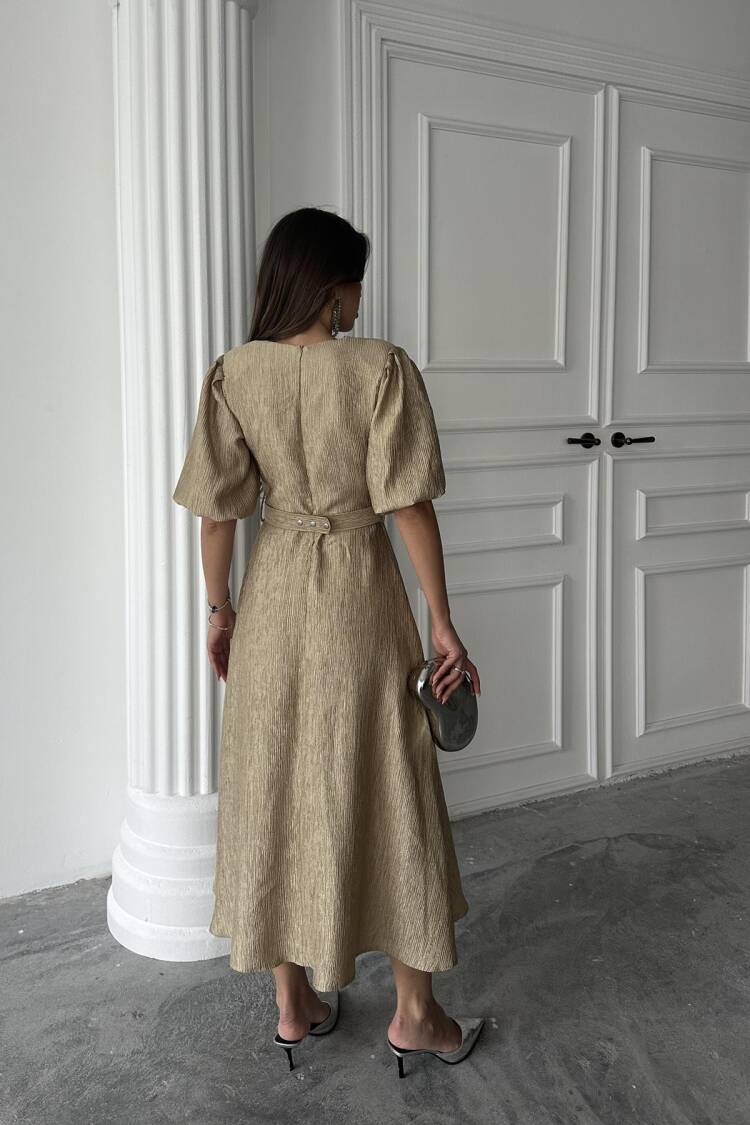 WholesaleSparkling Belted Double-breasted Dress