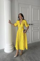 WholesaleSparkling Belted Double-breasted Dress - Brand: Elisa - Women's Clothing Wholesale - Globality Store