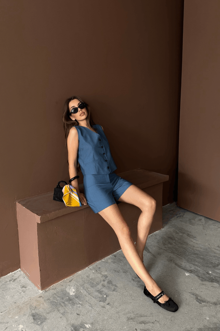 Tencel Vest - Shorts Set - Brand: Ello - Women's Clothing Wholesale - Globality Store