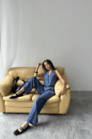 Tencel Crop Sleeveless Shirt - Pants Set - Brand: Ello - Women's Clothing Wholesale - Globality Store