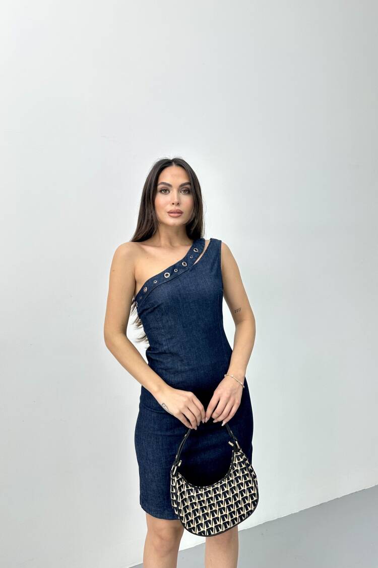 Denim Dress With Eyelet Window