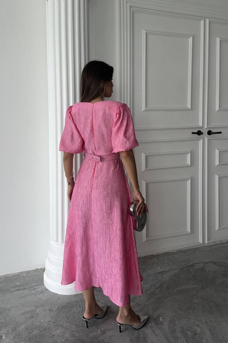 WholesaleSparkling Belted Double-breasted Dress