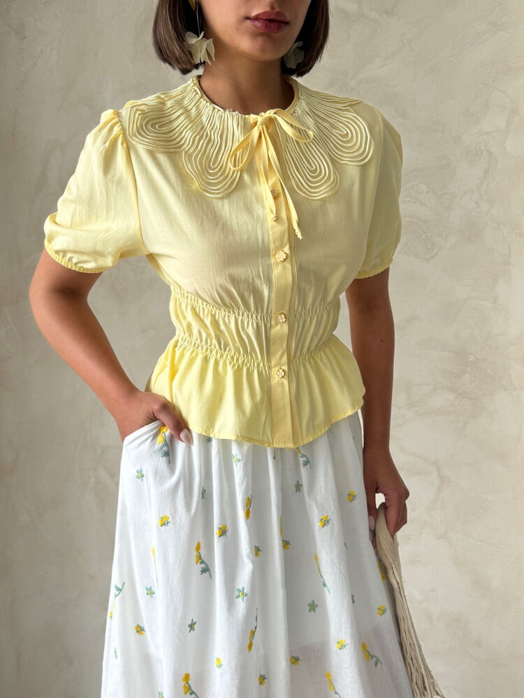 Collar Detailed Ruffle Shirt