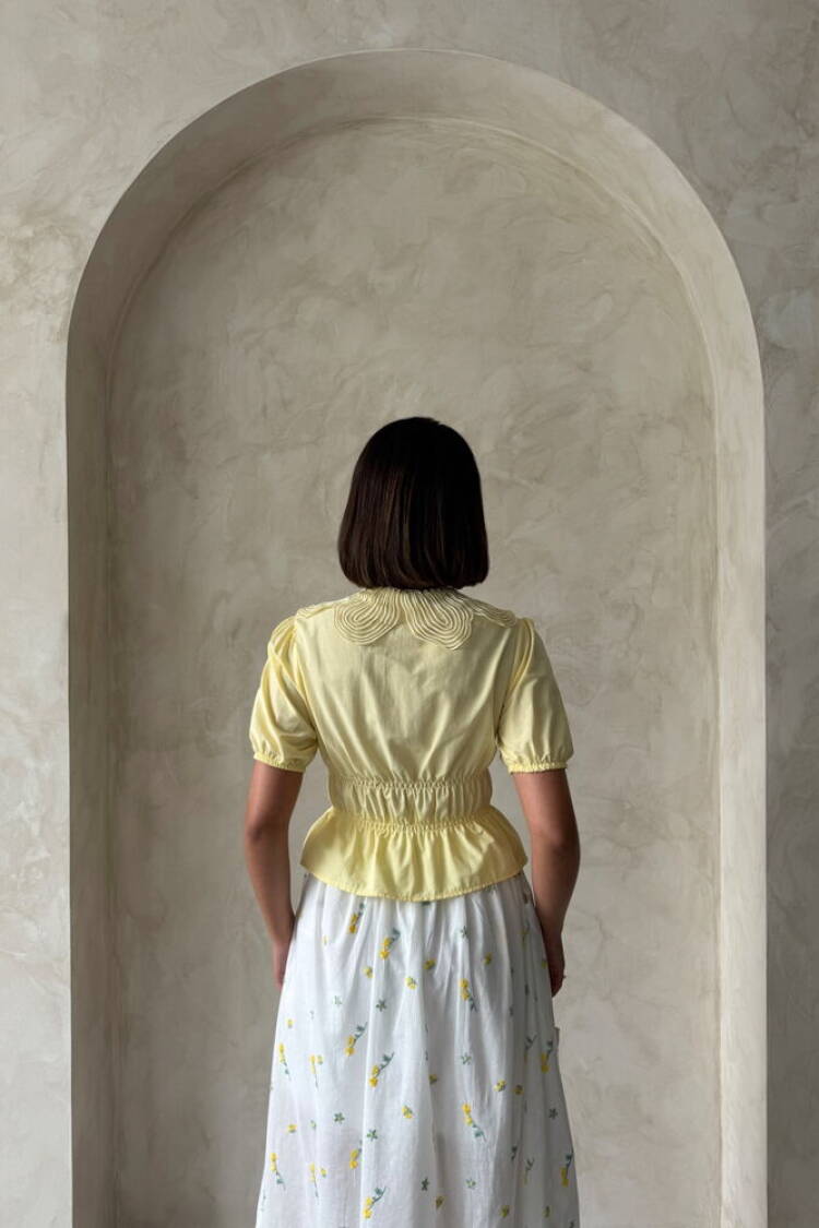 Collar Detailed Ruffle Shirt