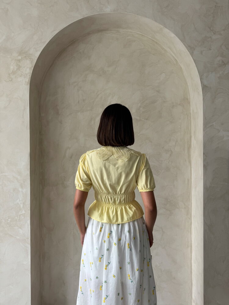 Collar Detailed Ruffle Shirt