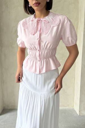Collar Detailed Ruffle Shirt - Brand: Topshow - Women's Clothing Wholesale - Globality Store