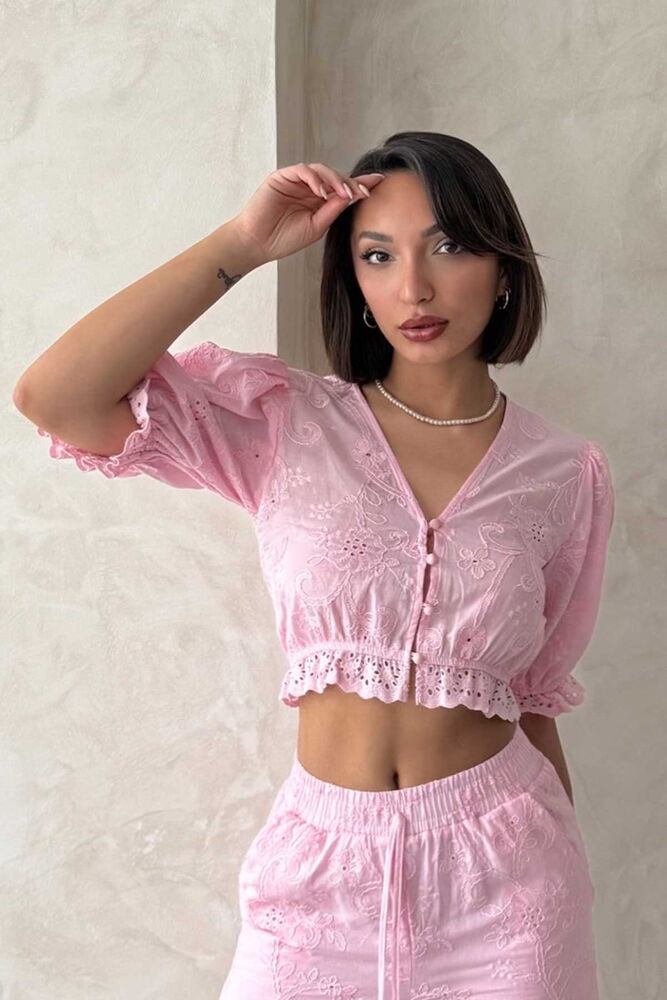 Floral Detailed Embroidered Blouse - Brand: Topshow - Women's Clothing Wholesale - Globality Store