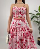 Double Set With Patterned Crepe Bustier - Brand: Miss Janell - Women's Clothing Wholesale - Globality Store