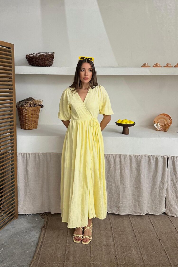 WholesaleMueslin Long Dress - Brand: Elisa - Women's Clothing Wholesale - Globality Store