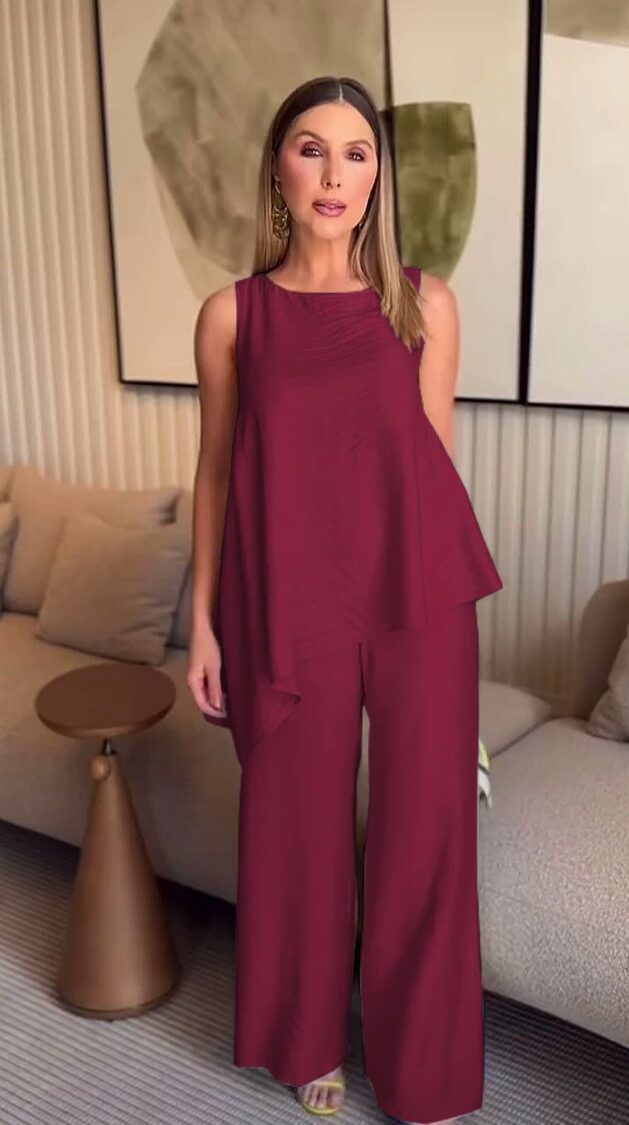 Asymmetric Blouse & Pants Double Set - Brand: My Jest Fashion - Women's Clothing Wholesale - Globality Store
