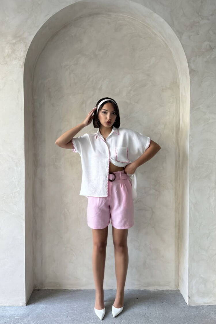 Shepherd Stitched Linen Shirt - Cream
