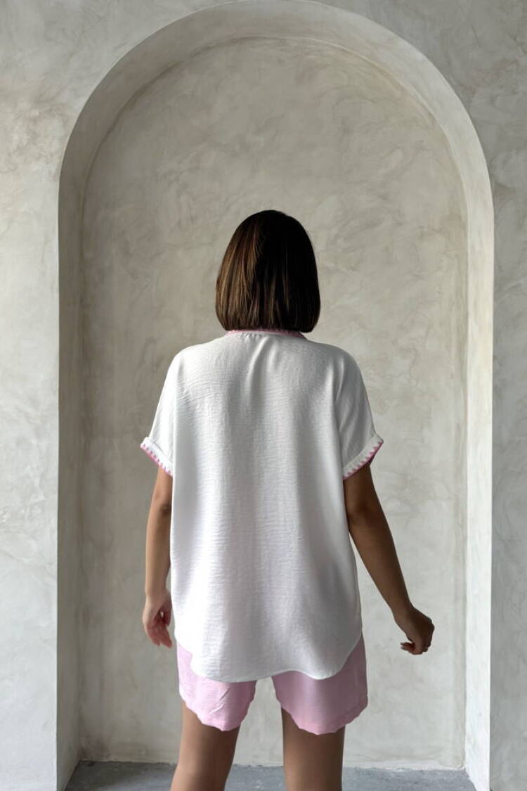 Shepherd Stitched Linen Shirt - Cream