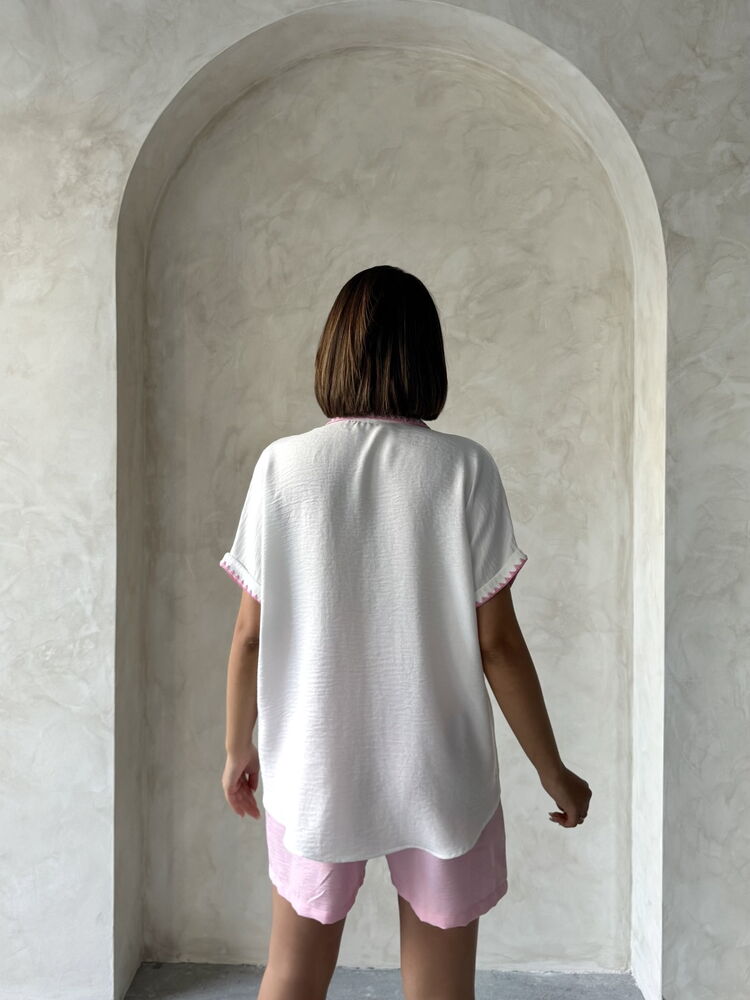 Shepherd Stitched Linen Shirt - Cream