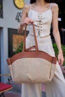 Contrast Tote Bag - Brand: Mina Fashion - Women's Clothing Wholesale - Globality Store