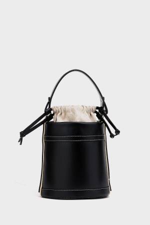 Contrast Stitched Bucket Hand And Shoulder Bag - Brand: Mina Fashion - Women's Clothing Wholesale - Globality Store