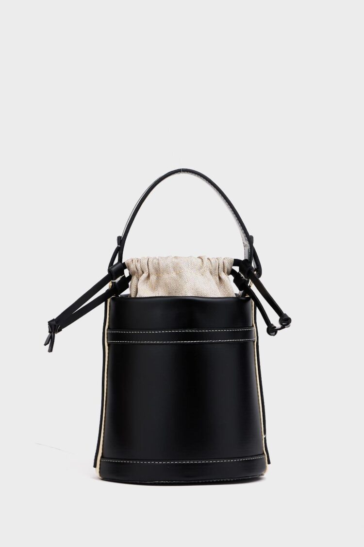 Contrast Stitched Bucket Hand And Shoulder Bag