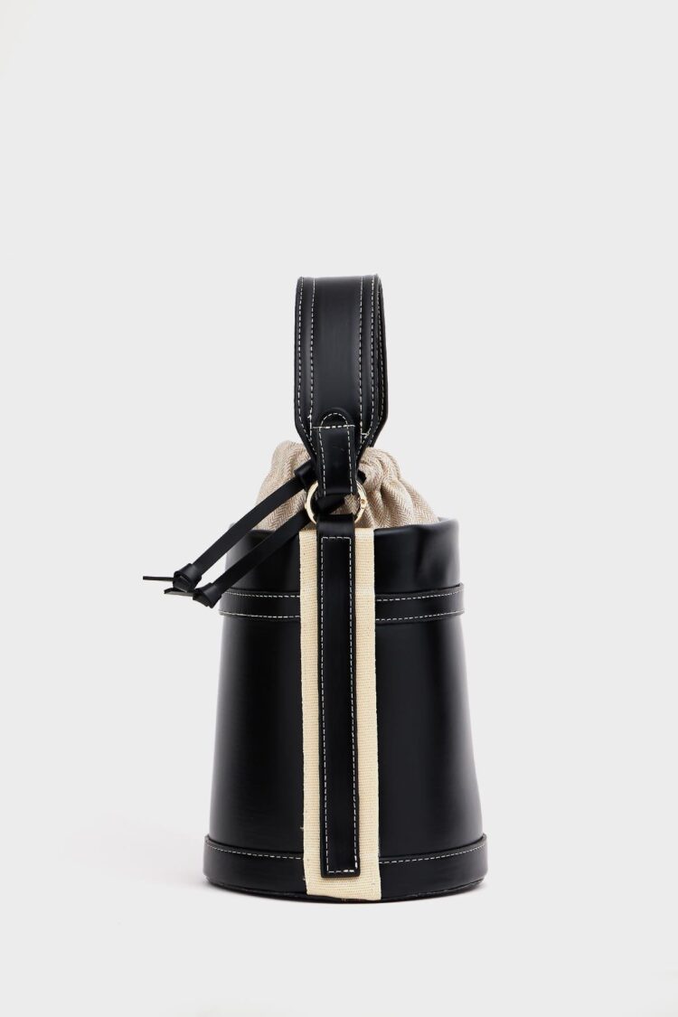 Contrast Stitched Bucket Hand And Shoulder Bag