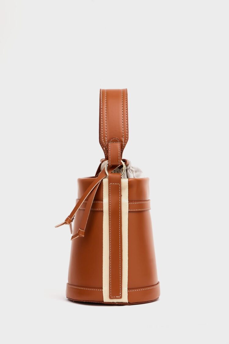 Contrast Stitched Bucket Hand And Shoulder Bag